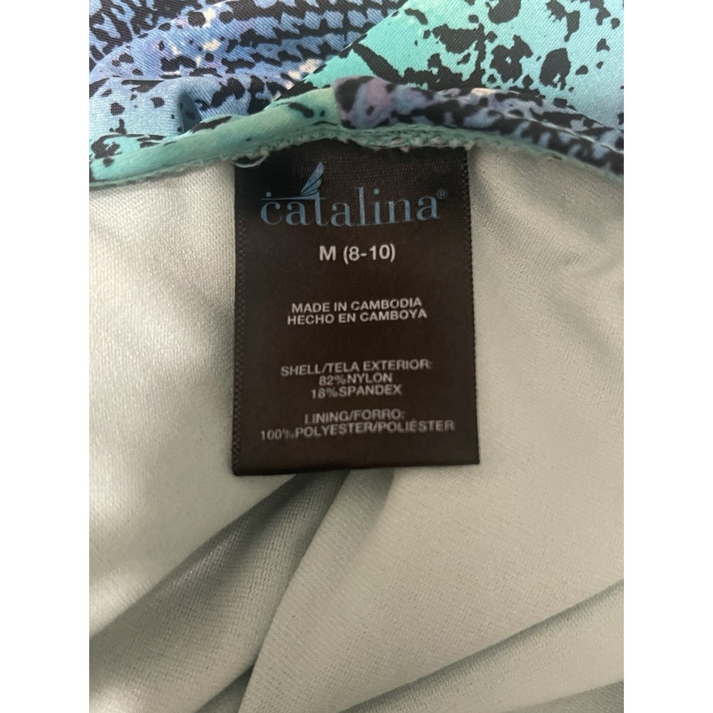Catalina Women's One Piece Swimsuit Snake Print Blue Green Black Size M (8-10) - Picture 7 of 8